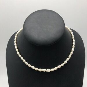 14K Yellow Gold Freshwater Pearl Strand Necklace 16.5"
